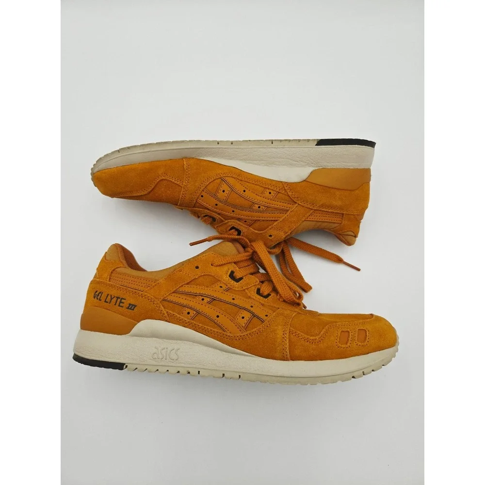 Asics Gel Lyte III HL7U2 Mens‎ 8.5 Honey Ginger Suede Sneakers Split Tongue